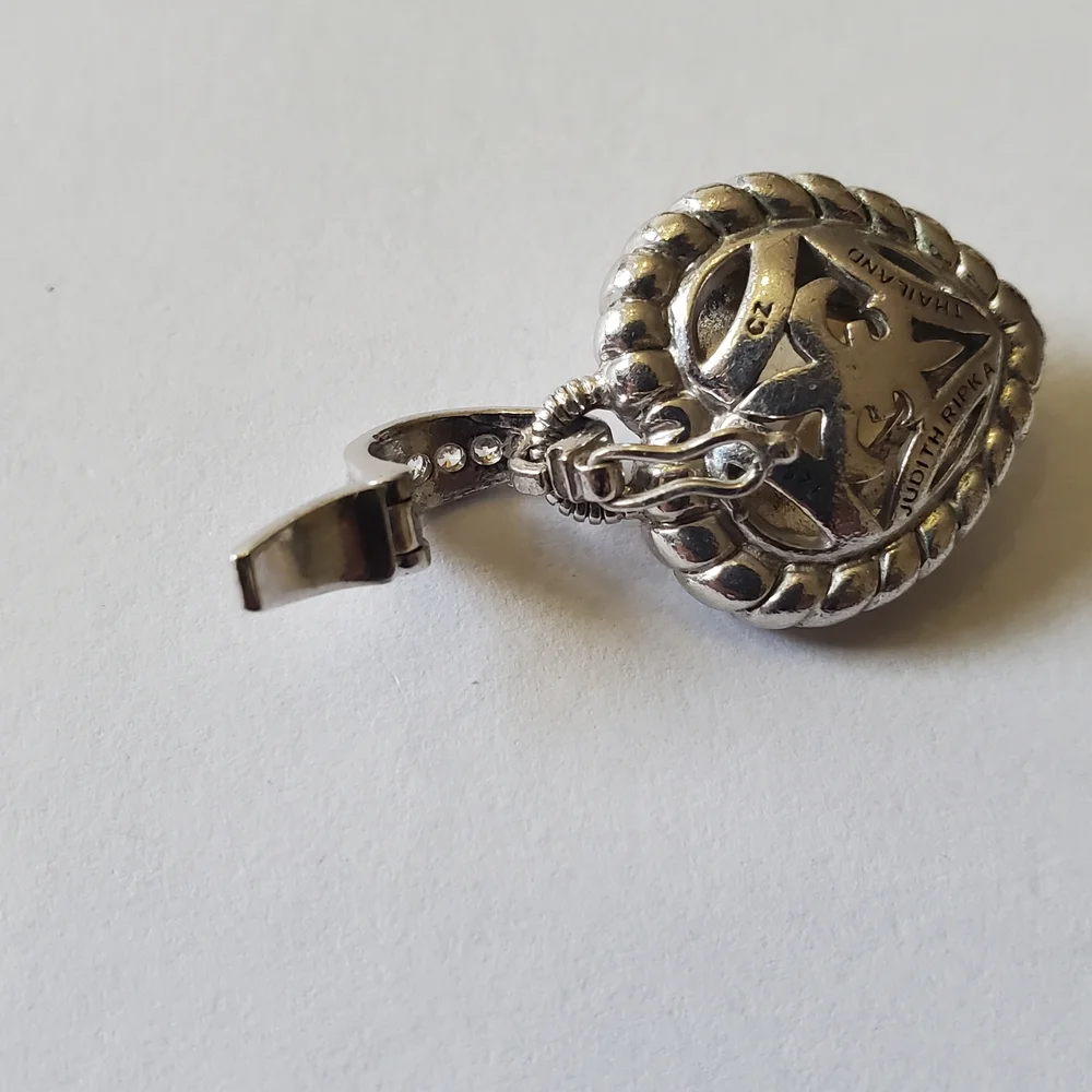 Judith Ripka Silver Heart Pendant with Champagne Stone - Picture 5 of 6